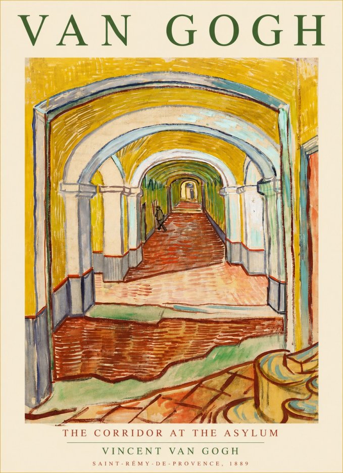Van Gogh The Corridor at the Asylum No3 - Póster