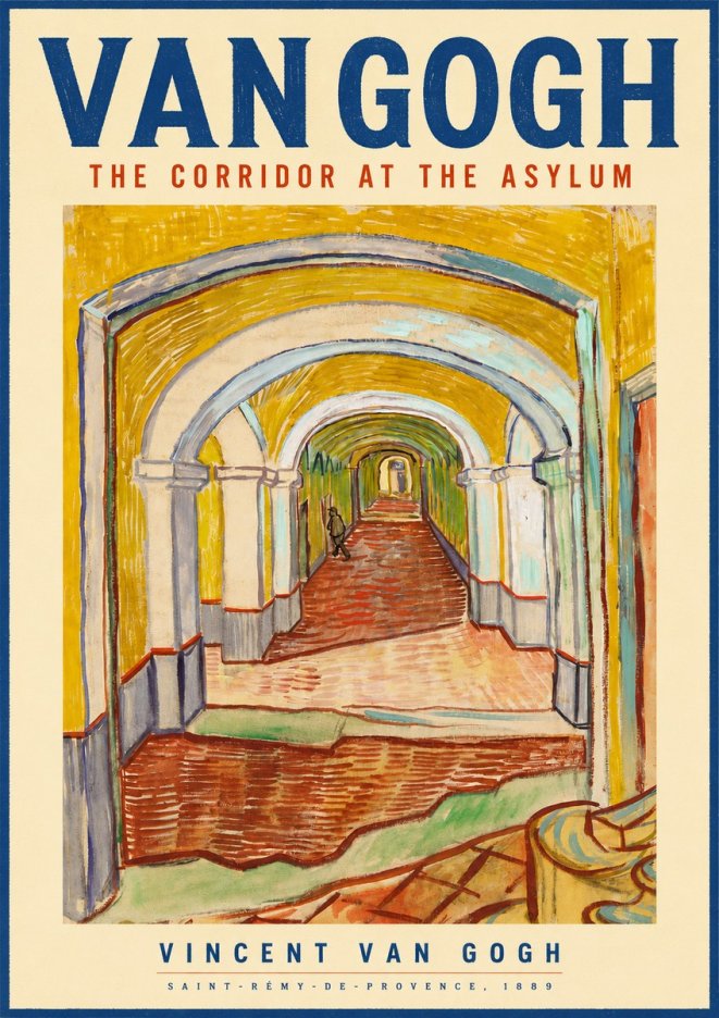 Van Gogh The Corridor at the Asylum No4 - Póster