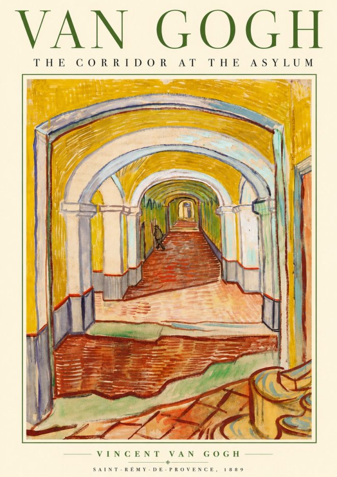 Van Gogh The Corridor at the Asylum No5 - Póster