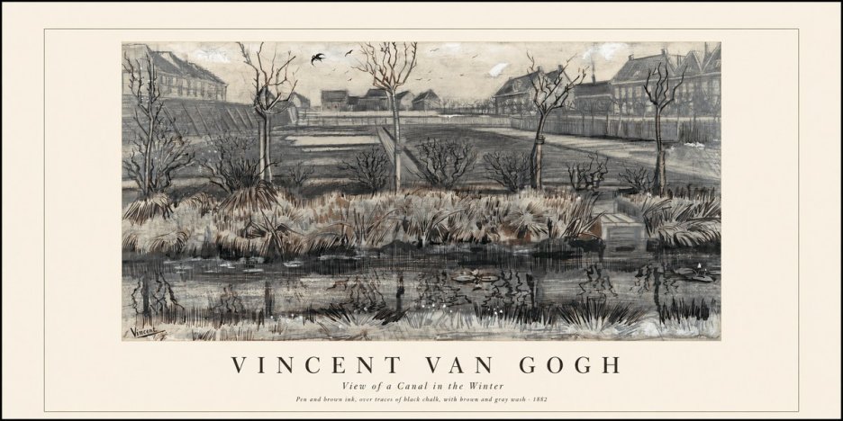 Van Gogh View of a Canal in the Winter No1 - Póster