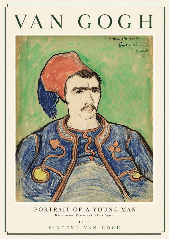 Van Gogh Portrait of a Young Man No2 - Póster