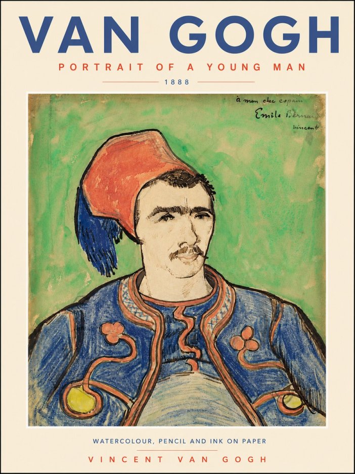 Van Gogh Portrait of a Young Man No4 - Póster