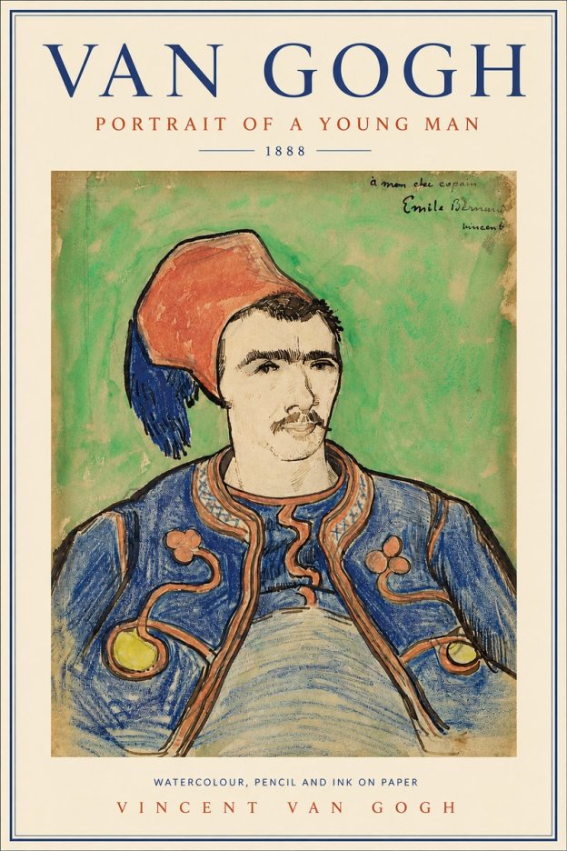 Van Gogh Portrait of a Young Man No5 - Póster