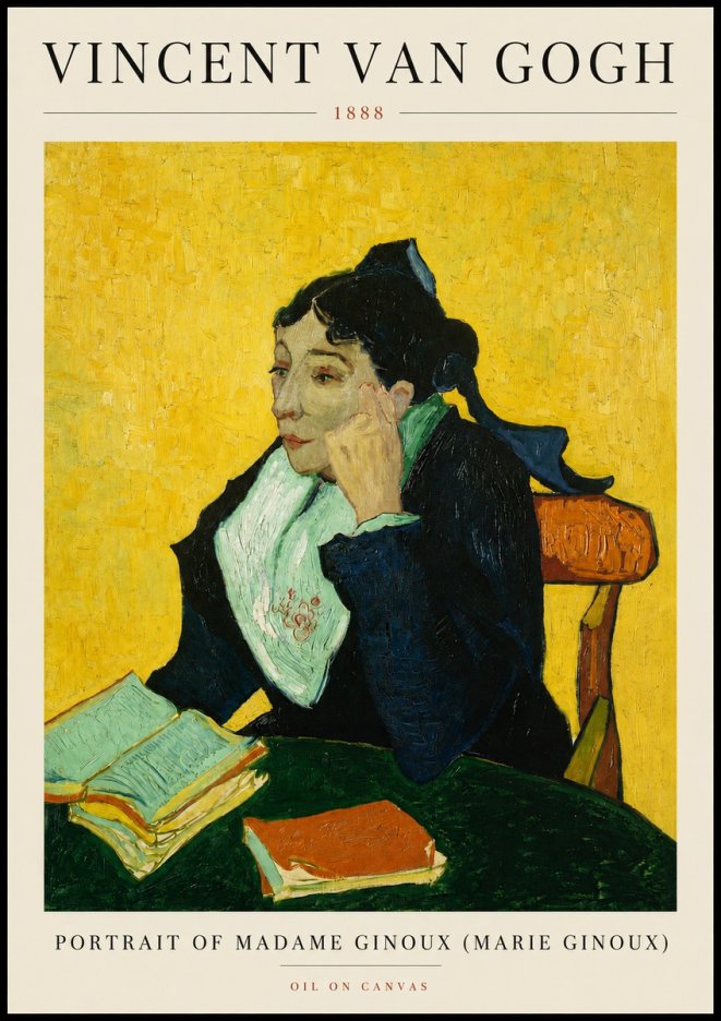 Van Gogh Portrait of Madame Ginoux (Marie Ginoux) No3 - Póster