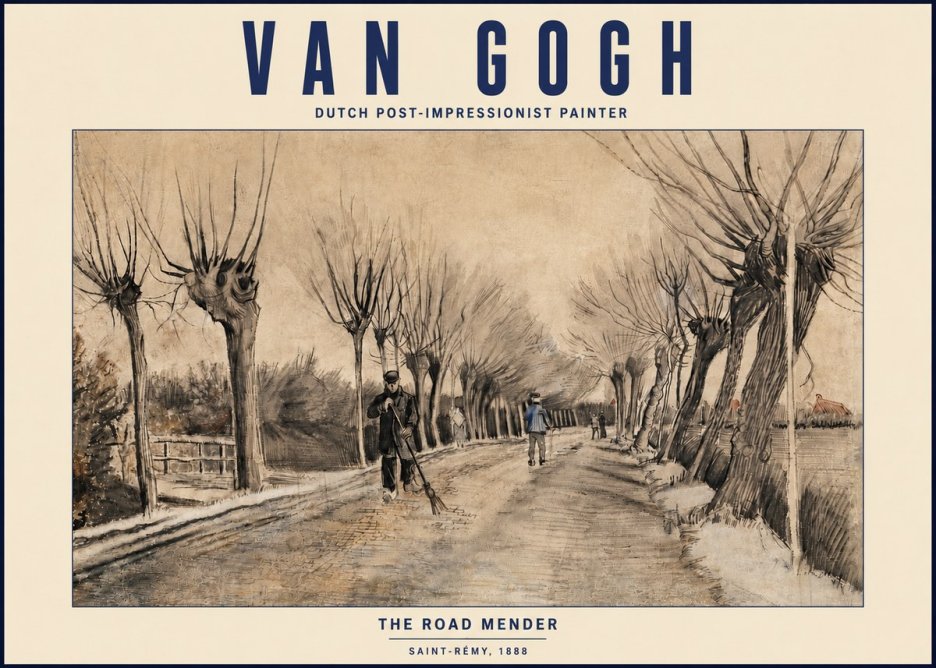Van Gogh The Road Mender I No4 - Póster