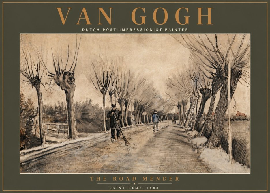 Van Gogh The Road Mender I No5 - Póster