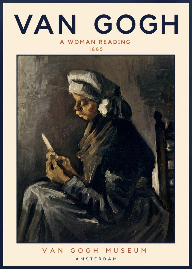 Van Gogh A Woman Reading No2 - Póster