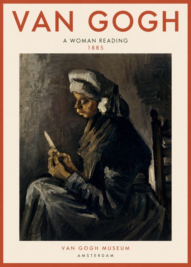 Van Gogh A Woman Reading No4 - Póster