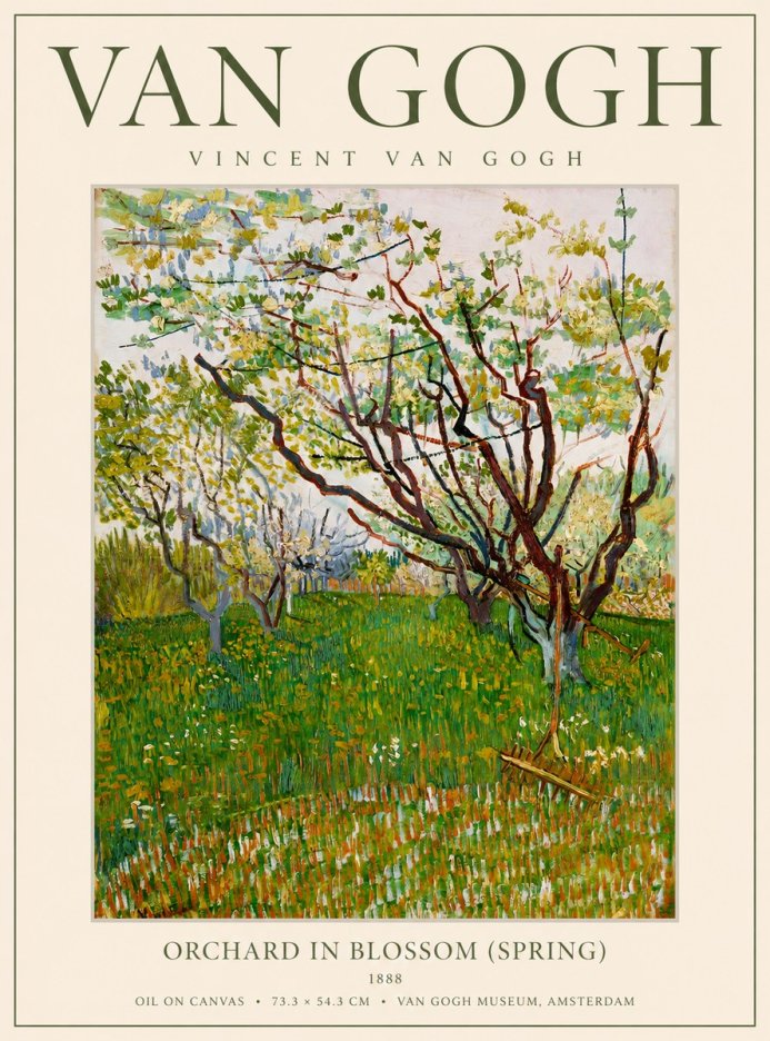 Van Gogh Orchard in Blossom (Spring) No1 - Póster