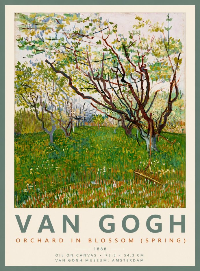 Van Gogh Orchard in Blossom (Spring) No2 - Póster