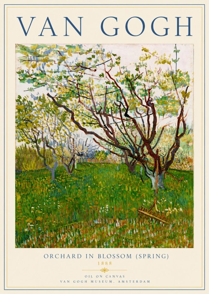 Van Gogh Orchard in Blossom (Spring) No3 - Póster