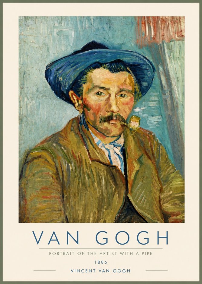 Van Gogh Portrait of the Artist with a Pipe No4 - Póster