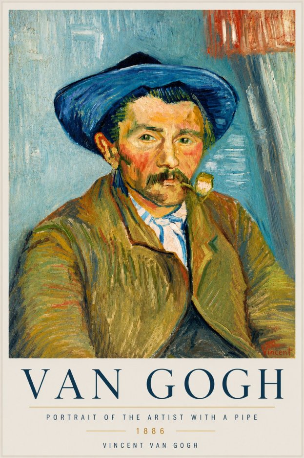 Van Gogh Portrait of the Artist with a Pipe No6 - Póster
