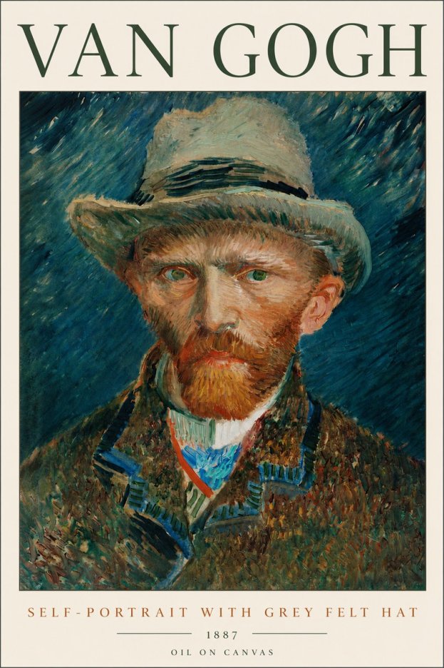 Van Gogh Self-portrait with Grey Felt Hat I No2 - Póster