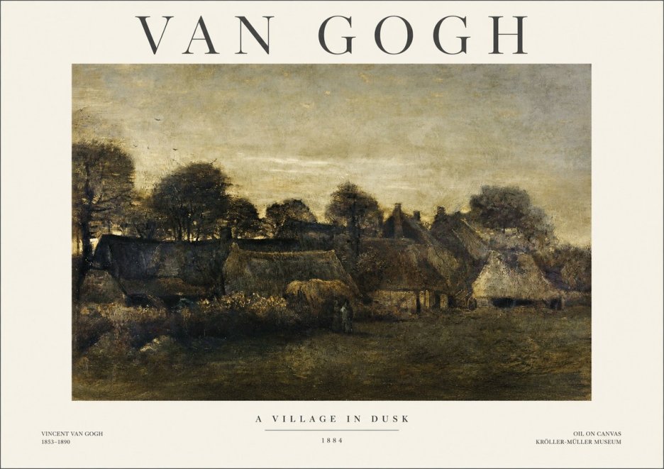 Van Gogh A Village in Dusk No1 - Póster