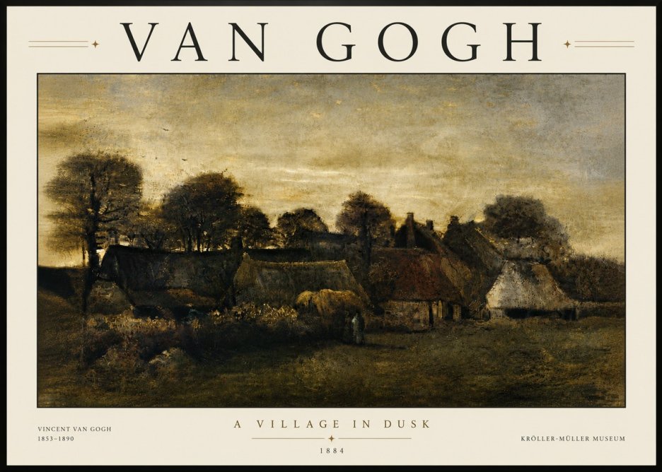 Van Gogh A Village in Dusk No6 - Póster