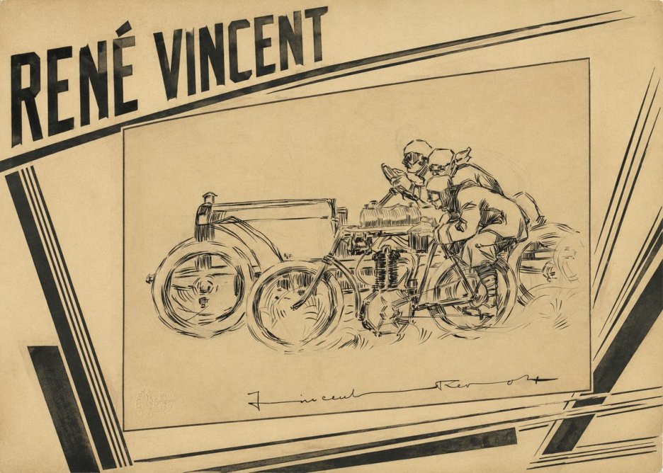 René Vincent Course Automobile No5 - Póster