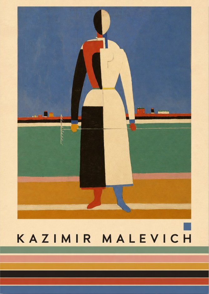 Kazimir Malevich Woman with a Rake No3 - Póster
