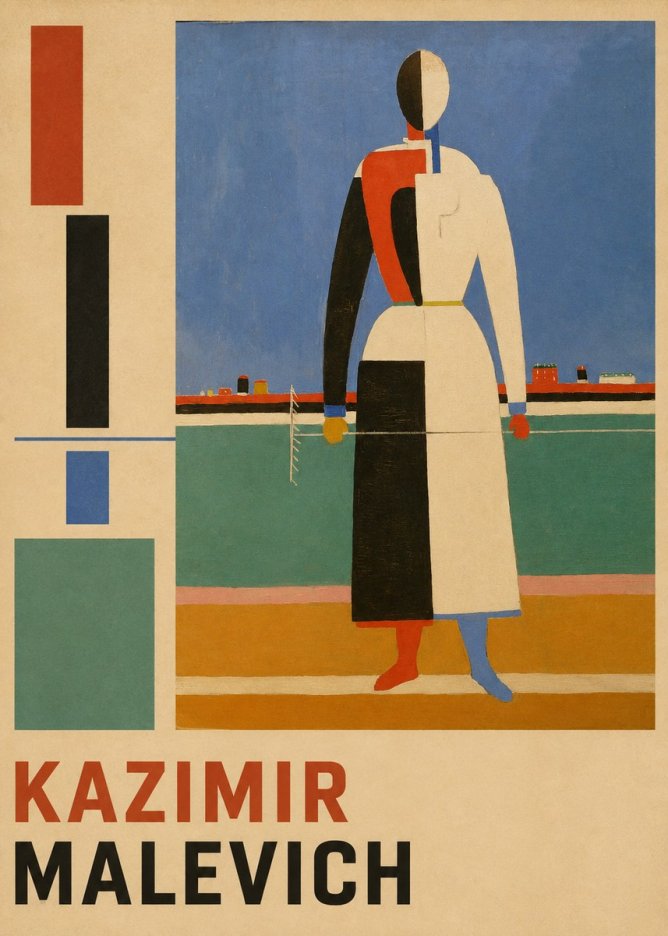 Kazimir Malevich Woman with a Rake No5 - Póster