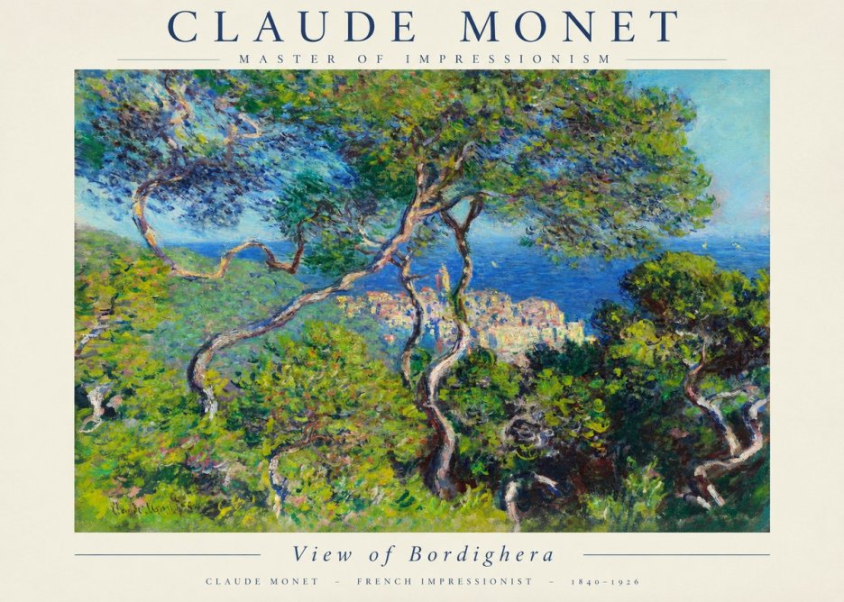 Monet View of Bordighera No1 - Póster