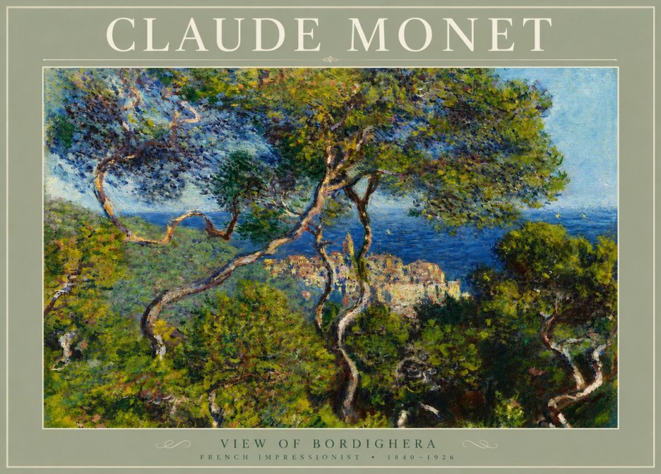 Monet View of Bordighera No5 - Póster