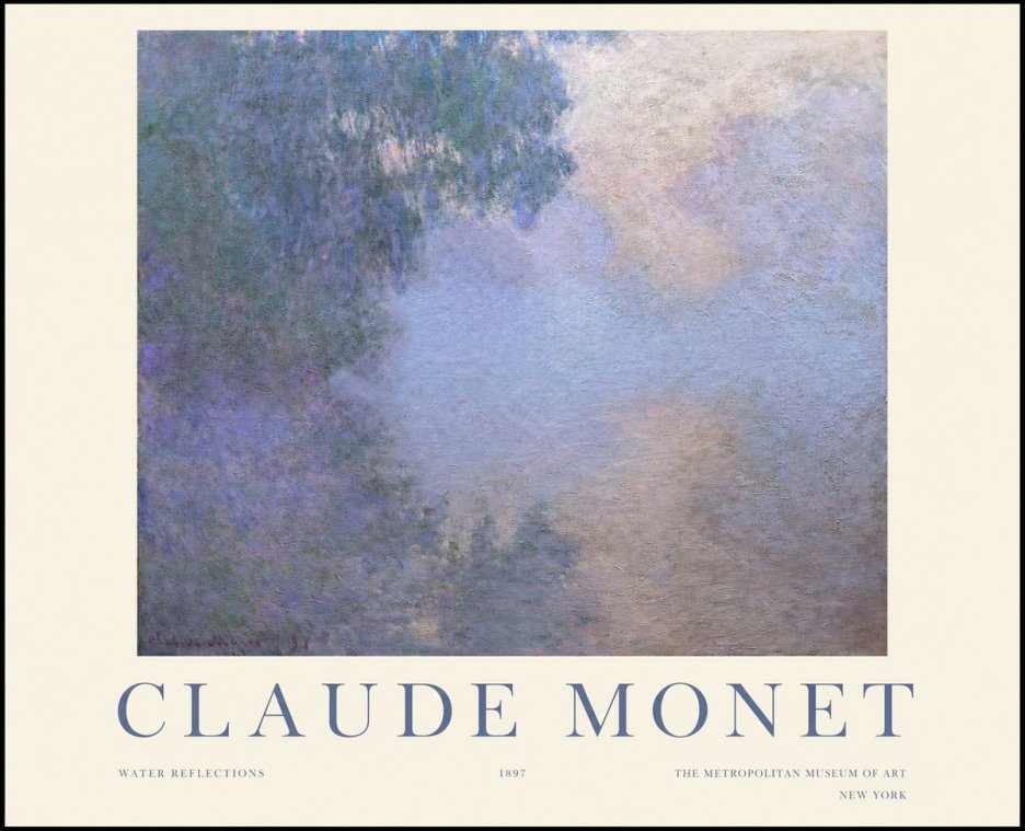 Monet Water Reflections No1 - Póster