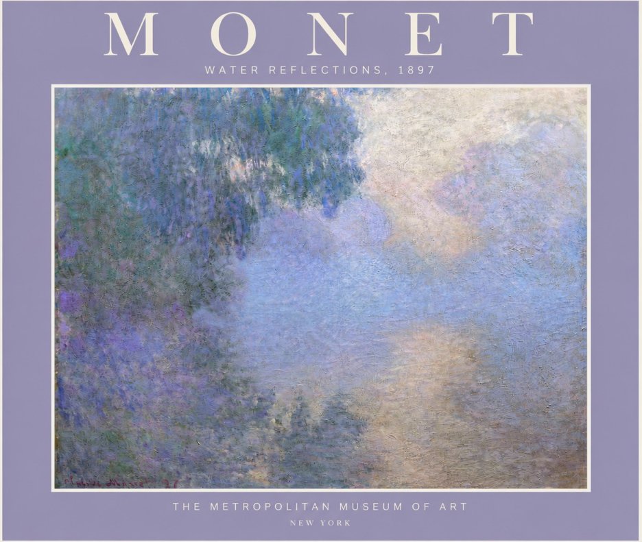 Monet Water Reflections No4 - Póster