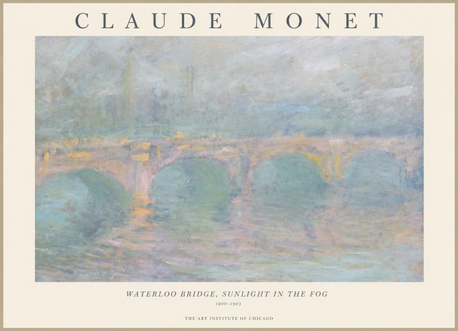 Monet Waterloo Bridge, Sunlight in the Fog I No1 - Póster