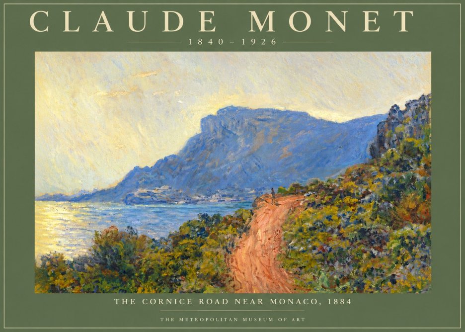 Monet The Cornice Road Near Monaco No6 - Póster