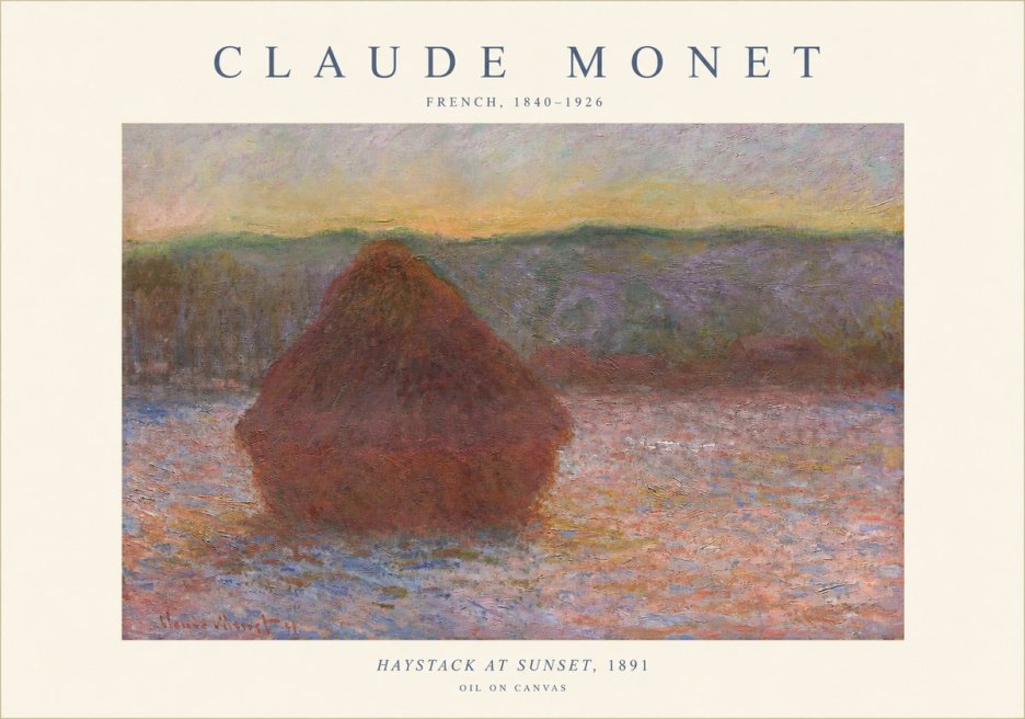 Monet Haystack at Sunset, 1891 No1 - Póster