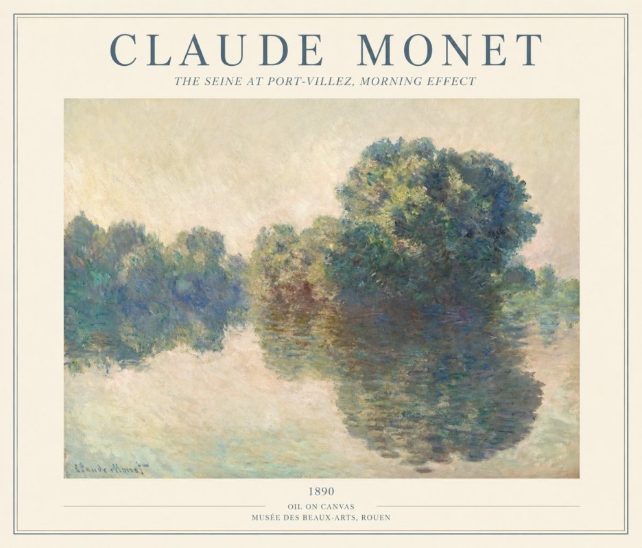 Monet The Seine at Port-villez, Morning Effect No1 - Póster