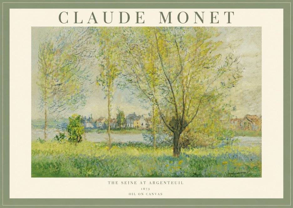 Monet The Seine at Argenteil No4 - Póster