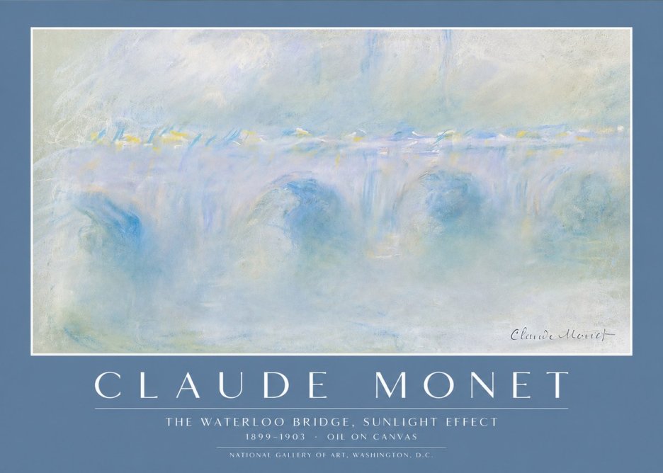 Monet The Waterloo Bridge, Sunlight Effect No2 - Póster