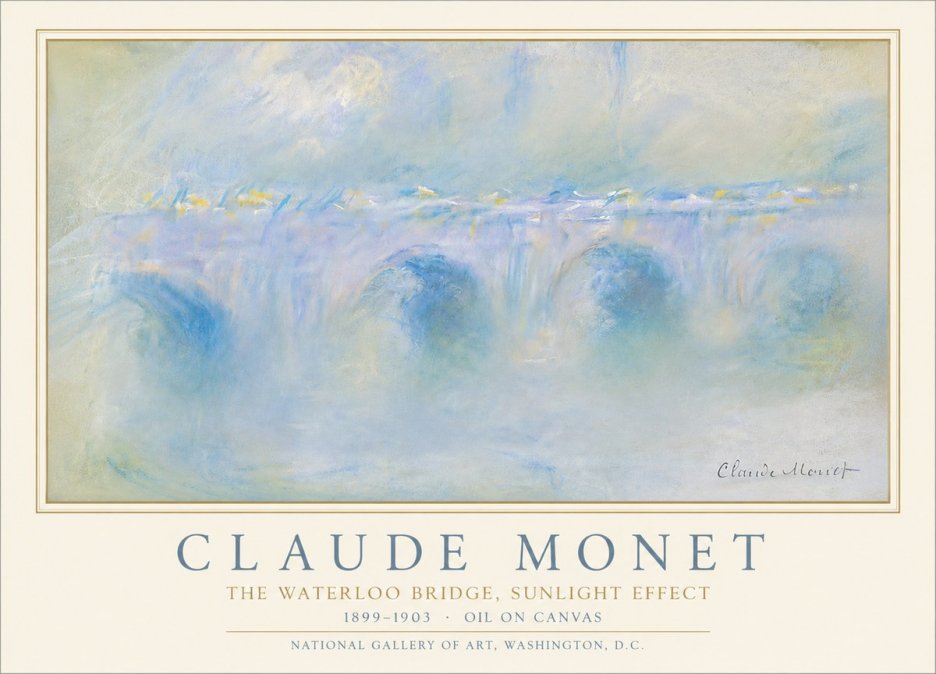 Monet The Waterloo Bridge, Sunlight Effect No3 - Póster