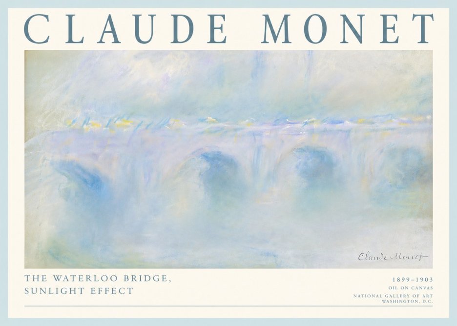 Monet The Waterloo Bridge, Sunlight Effect No4 - Póster