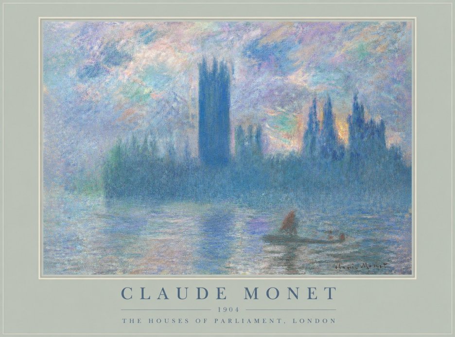 Monet The Houses of Parliament, London I No4 - Póster
