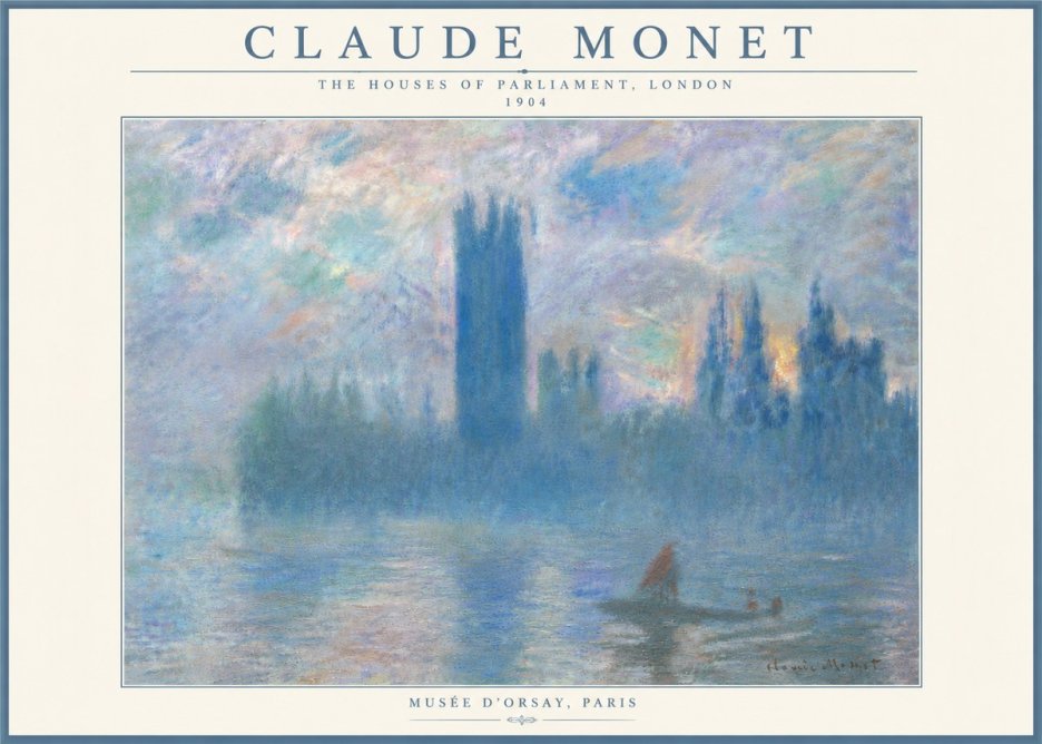 Monet The Houses of Parliament, London I No6 - Póster