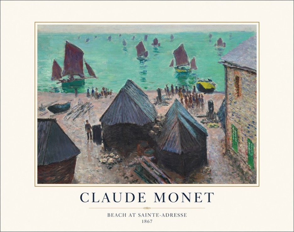 Monet Beach at Sainte-adresse No1 - Póster