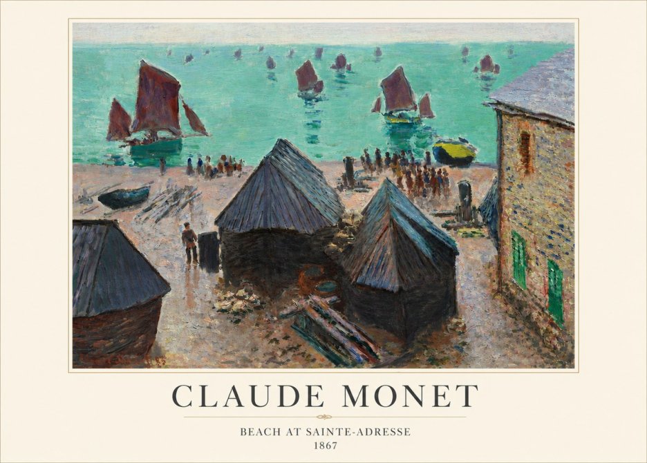 Monet Beach at Sainte-adresse No3 - Póster