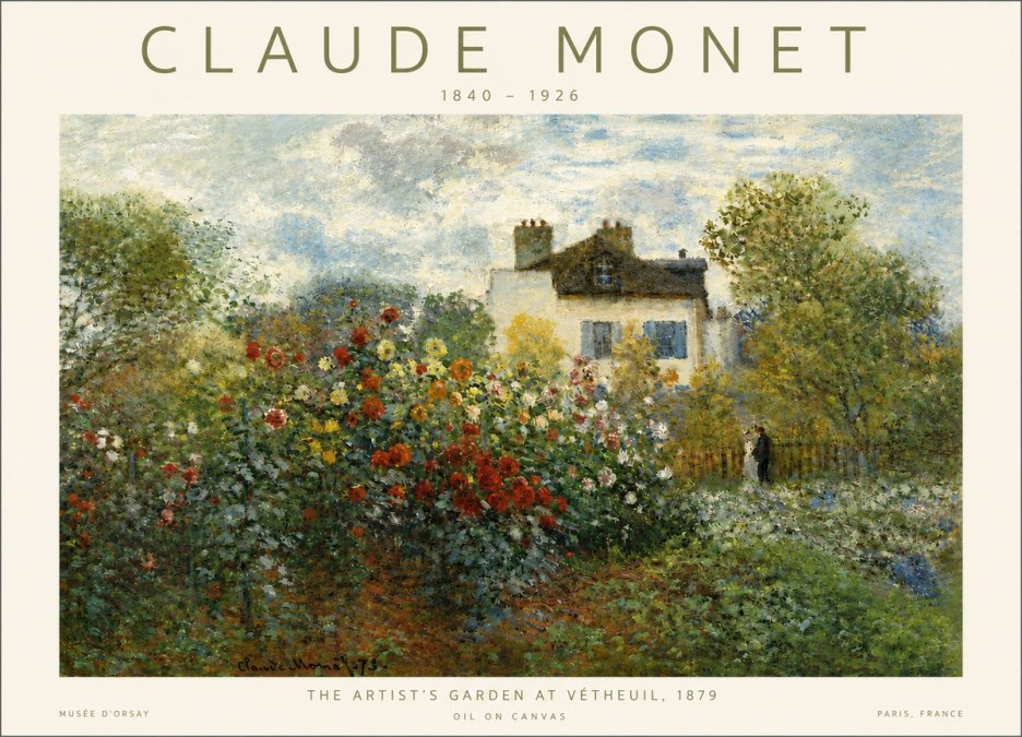 Monet The Artist's Garden at Vétheuil, 1879 No4 - Póster