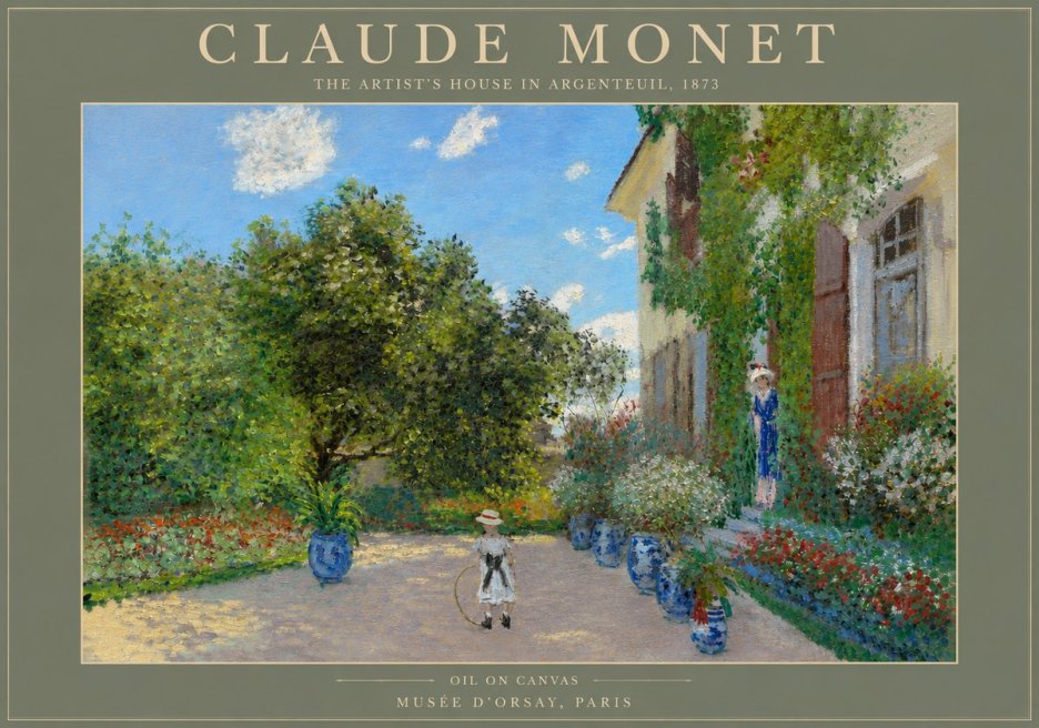 Monet The Artist's House in Argenteuil, 1873 No4 - Póster