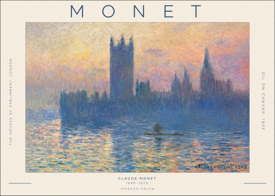 Monet The Houses of Parliament, London II No2 - Póster