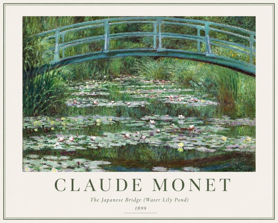 Monet The Japanese Bridge (Water Lily Pond) No1 - Póster