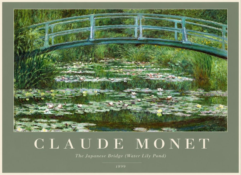 Monet The Japanese Bridge (Water Lily Pond) No2 - Póster