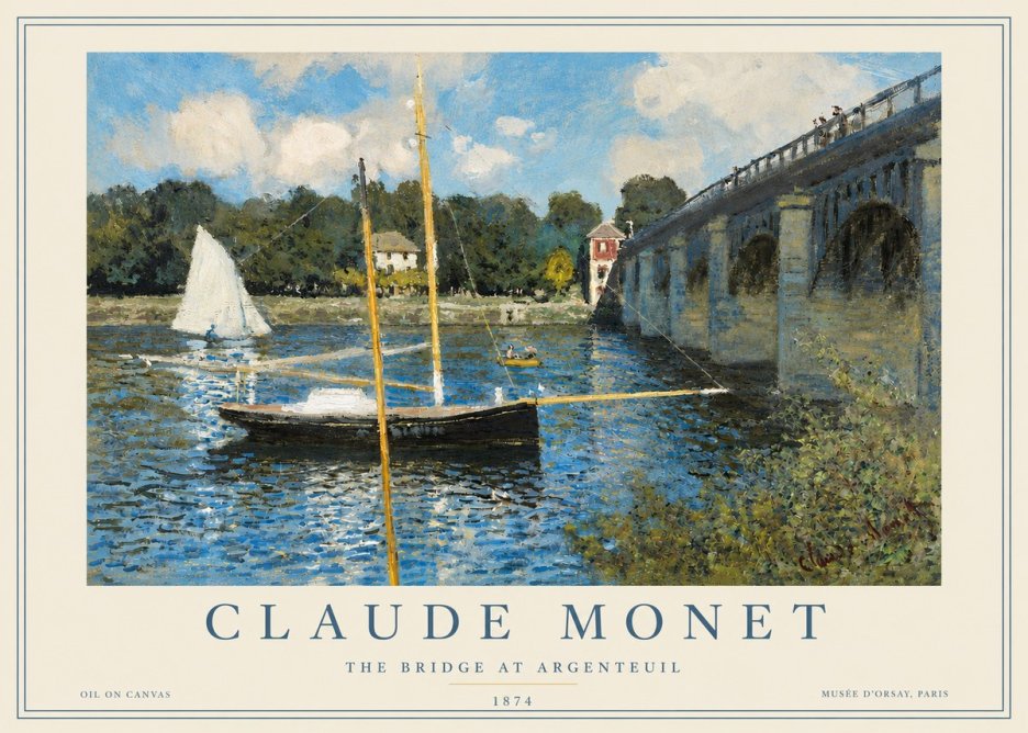 Monet The Bridge at Argenteuil I No3 - Póster