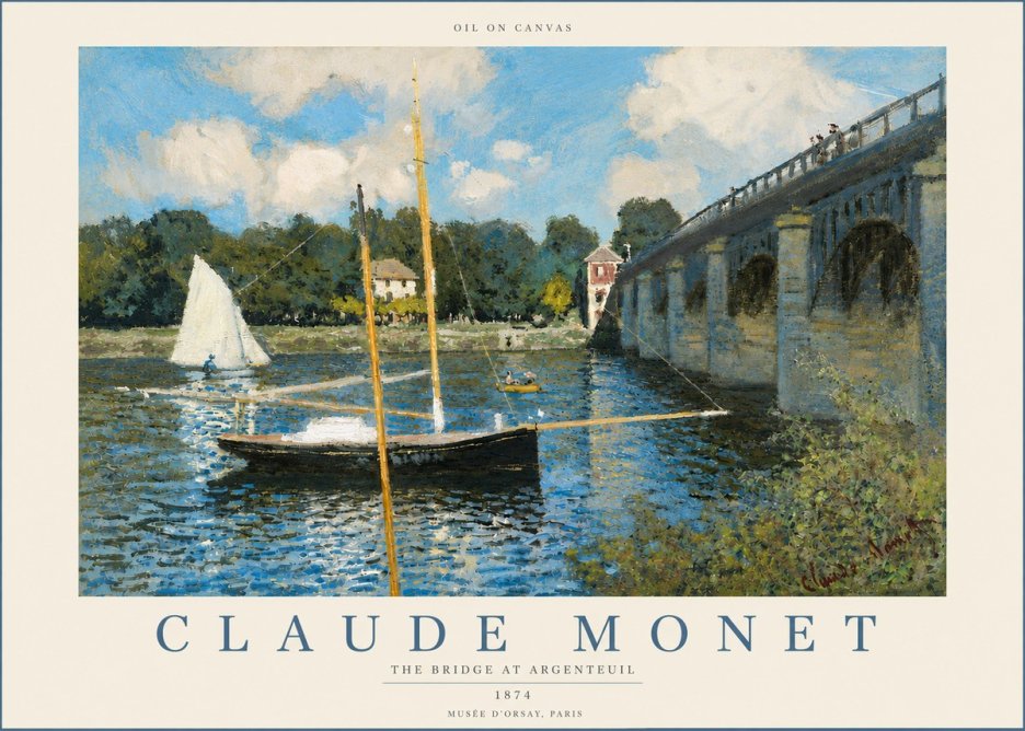 Monet The Bridge at Argenteuil I No4 - Póster