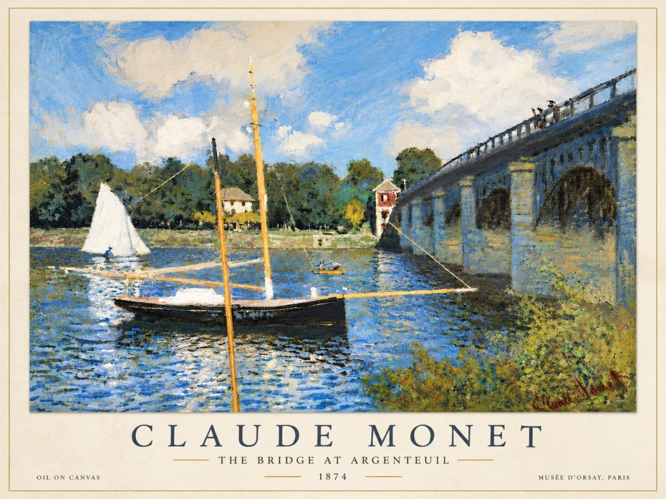 Monet The Bridge at Argenteuil I No6 - Póster