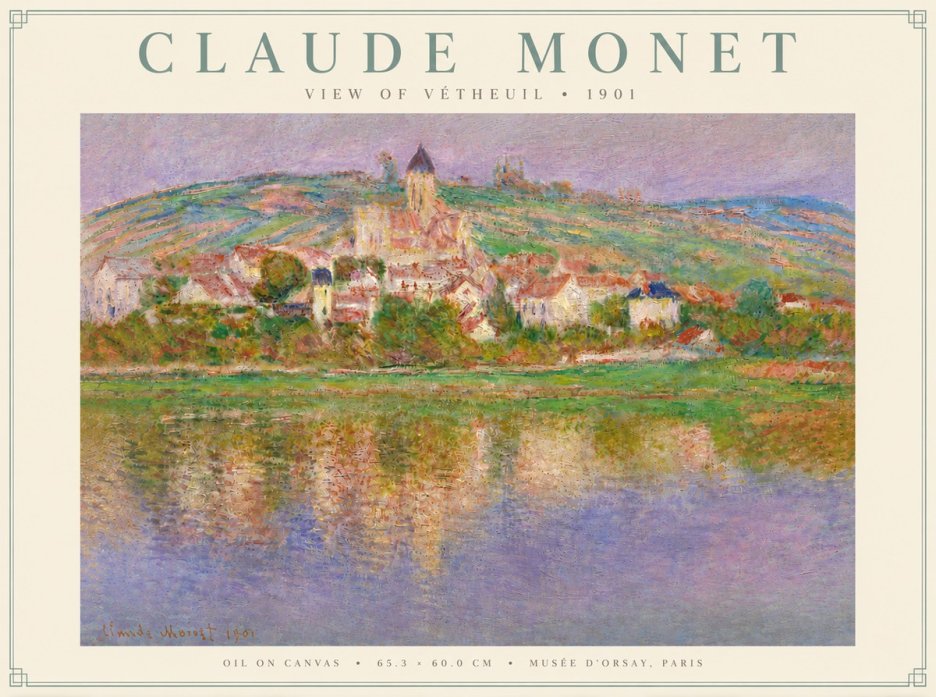 Monet View of Vétheuil I No5 - Póster