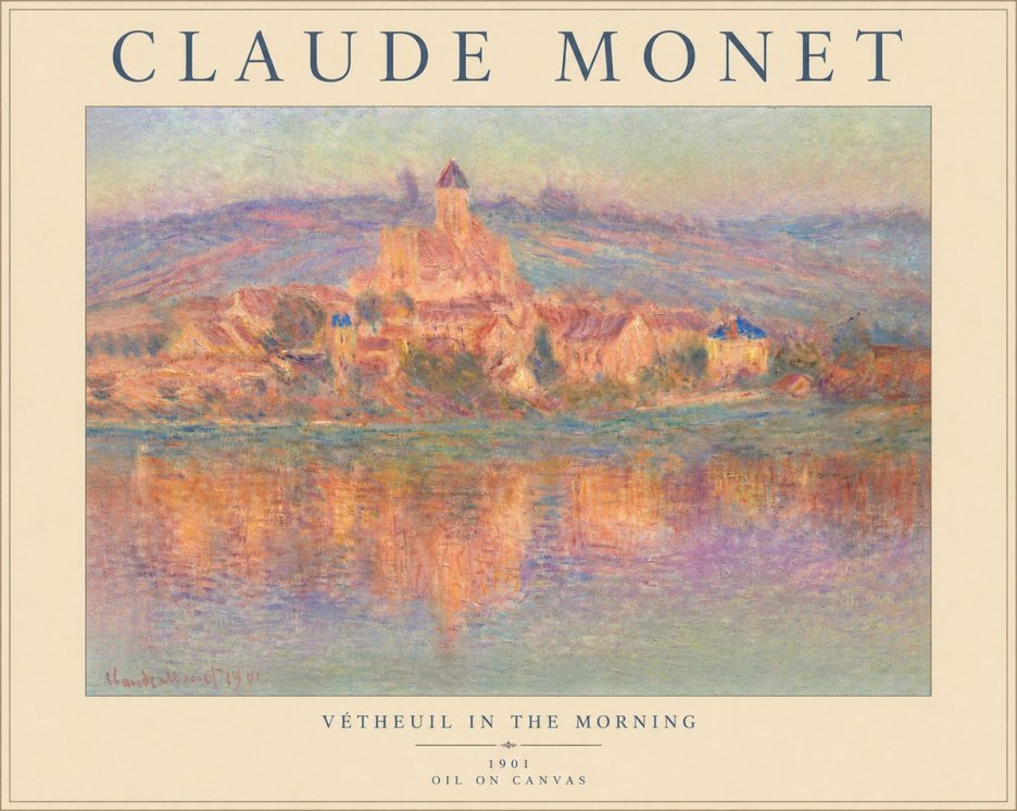 Monet Vétheuil in the Morning No4 - Póster