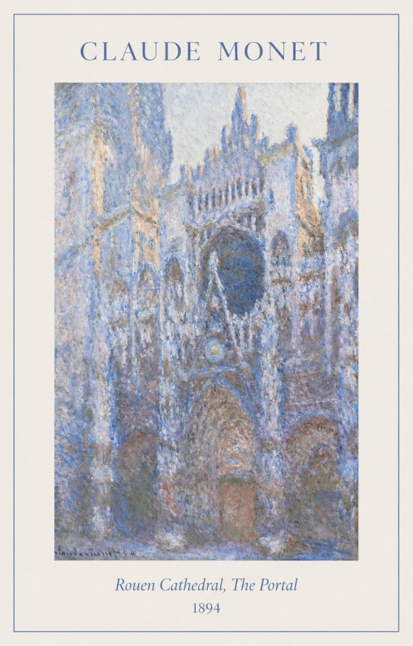 Monet Rouen Cathedral, the Portal No1 - Póster